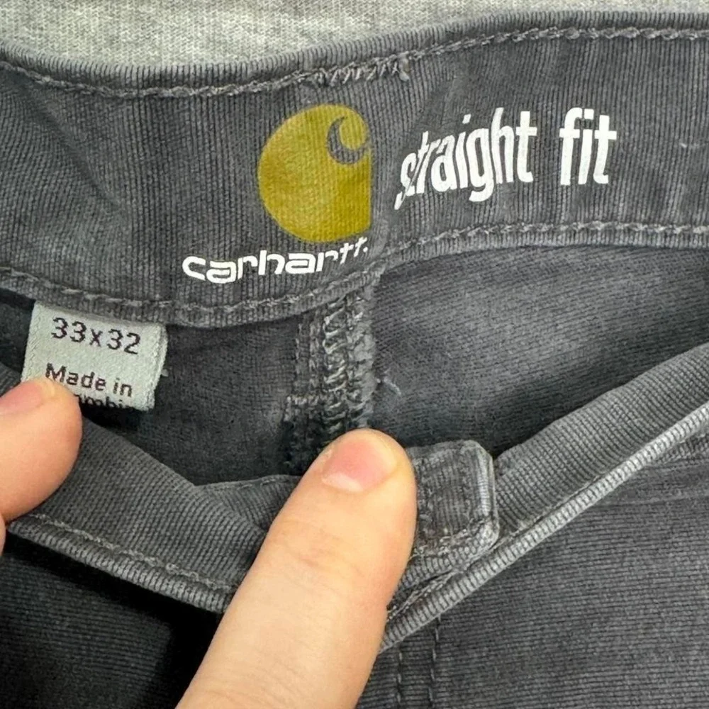 Carhartt Straight Fit Work Pants Gray 33x32 Utility Canvas Carpenter Workwear‎